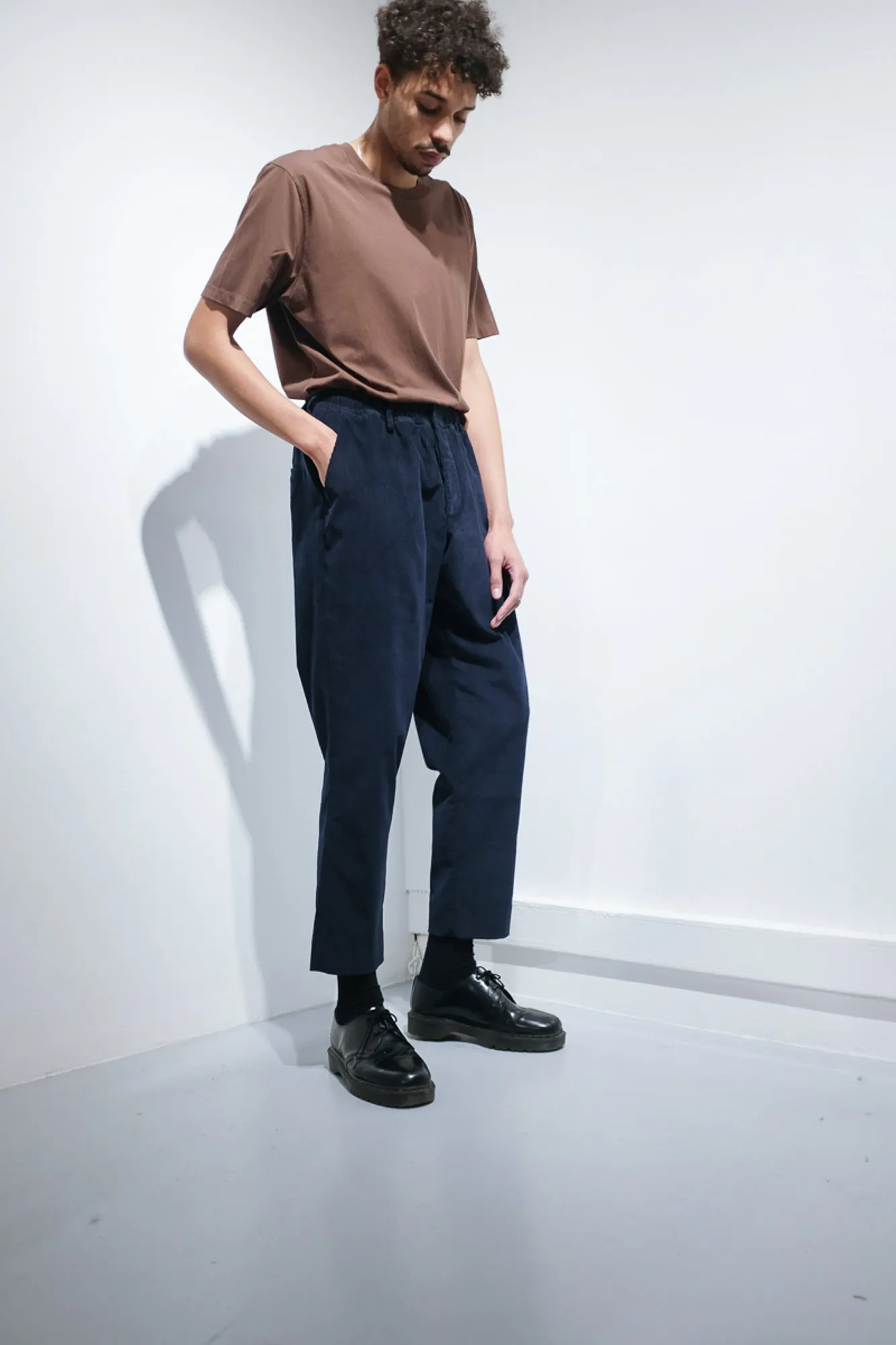 08 / Pleated Corduroy Trousers Navy