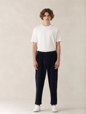 08 / Pleated Corduroy Trousers Navy