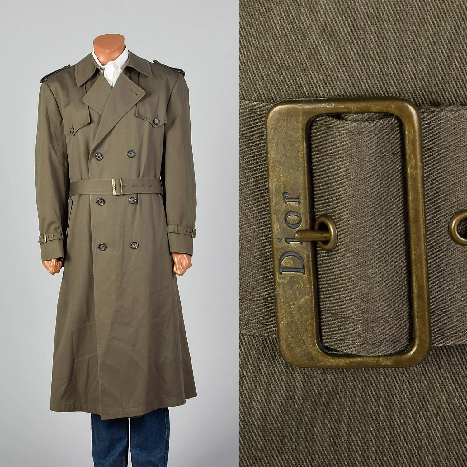 1970s Christian Dior Dark Gray Overcoat