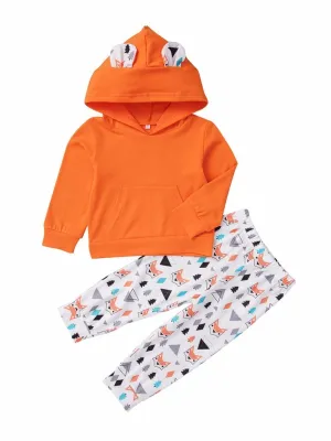 2-Piece Fox Set Cute Ear Baby Toddler Kids Hoodie & Pants