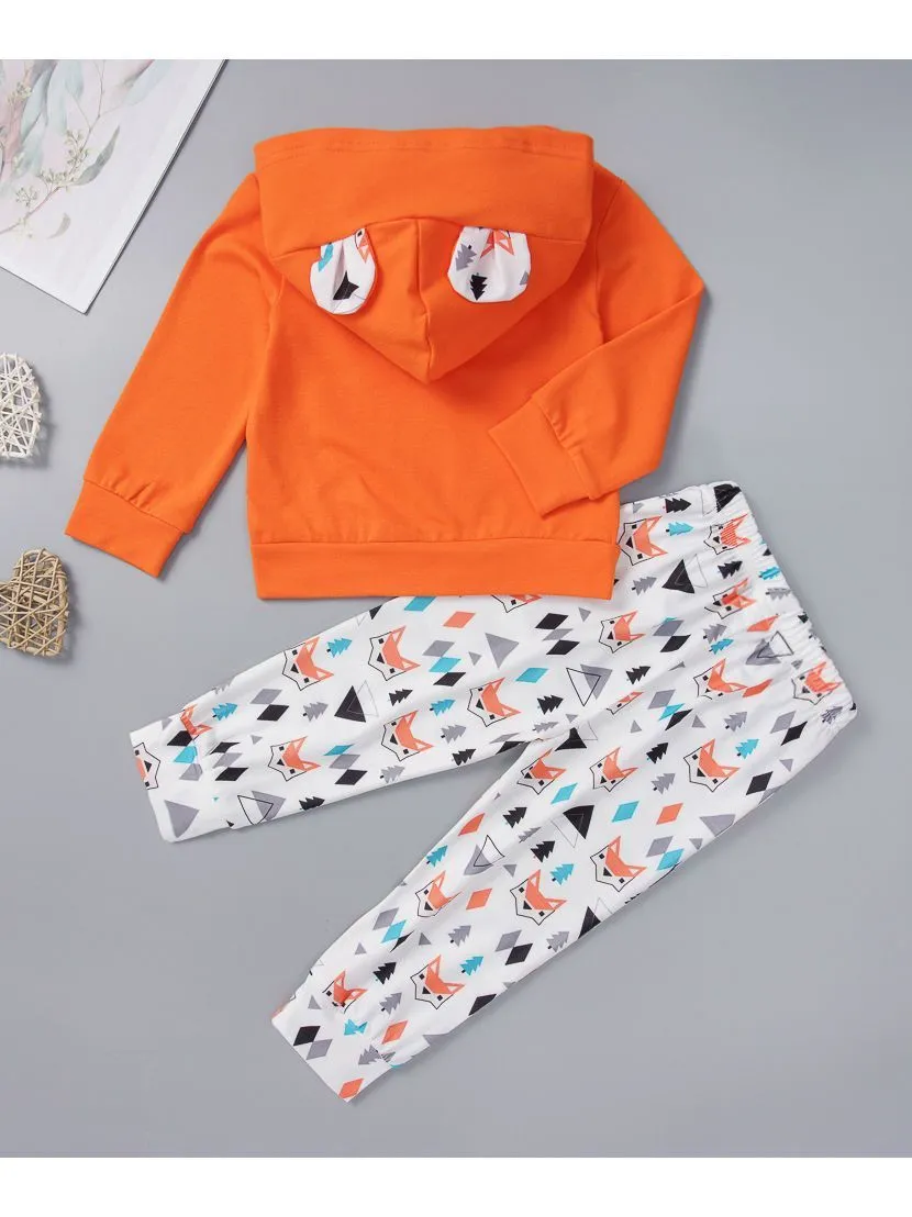 2-Piece Fox Set Cute Ear Baby Toddler Kids Hoodie & Pants