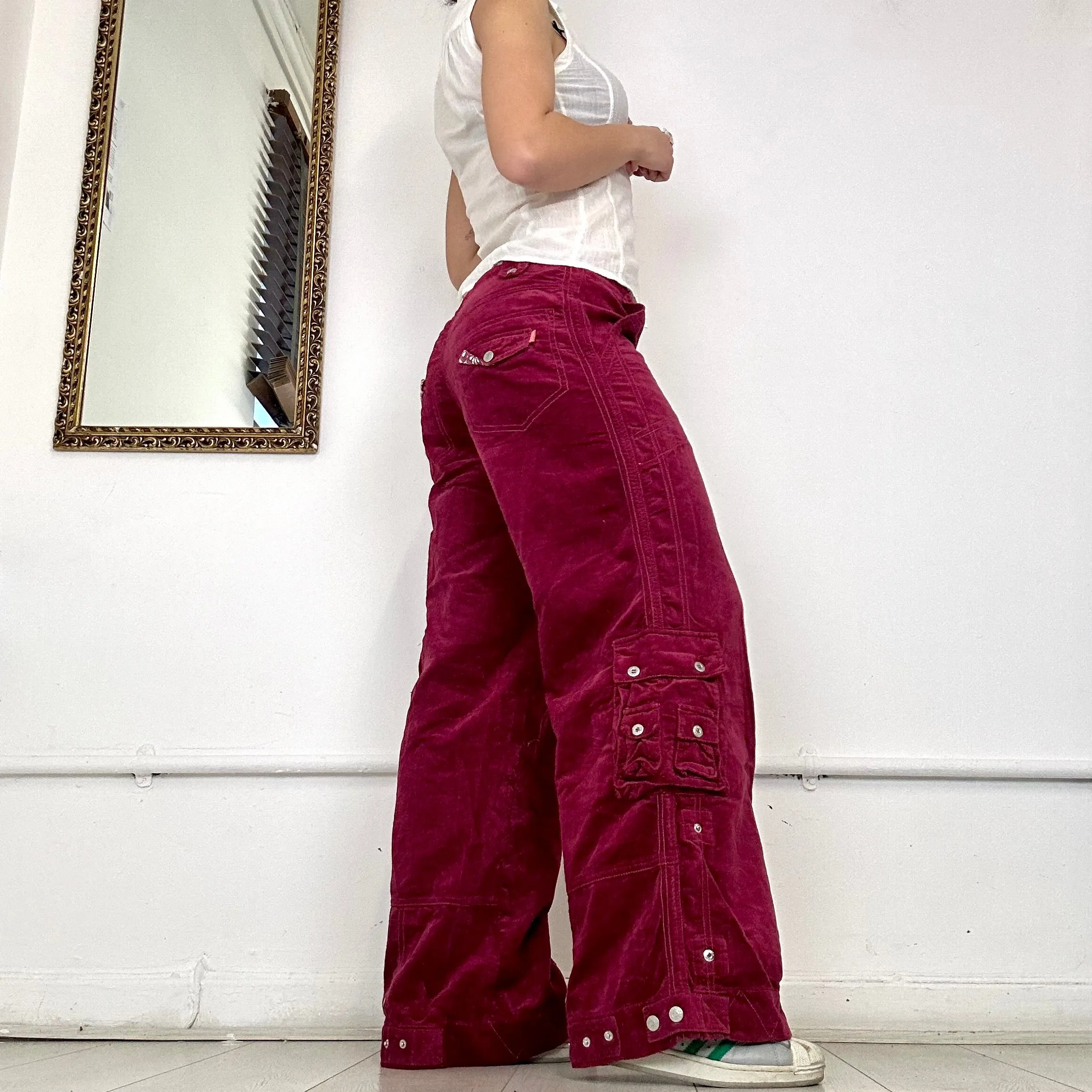 2000's wide leg corduroy cargo trousers