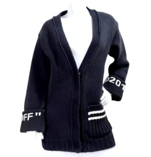 2013 Off-White Black Oversized Intarsia Cardigan