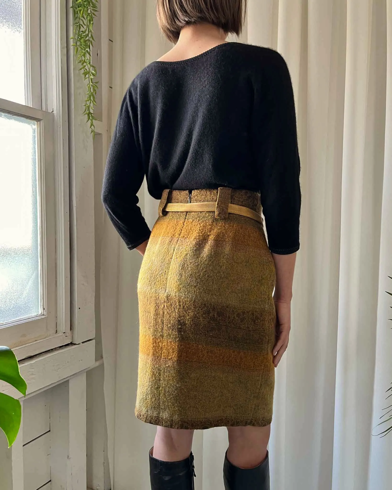 80s Jean-Louis Scherrer Cashmere Skirt | M