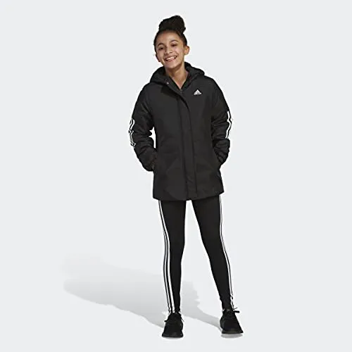 Adidas Girls' Insulated Parka Jacket, Black, S(7/8)