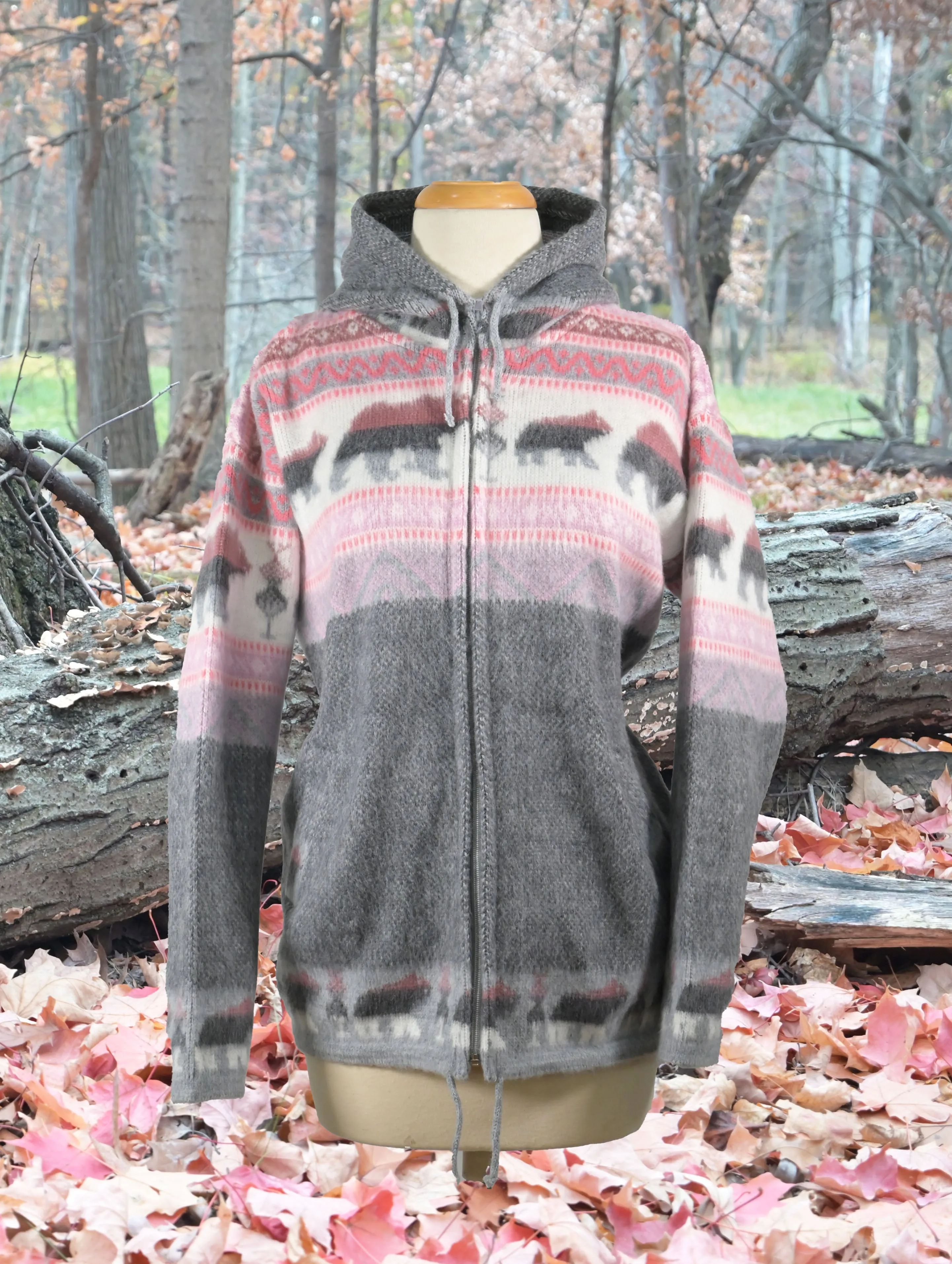 AlpacaChill Pink  Bear  Heavyweight  Alpaca blend Hoodie