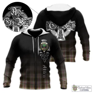 Anderson Dress Tartan Knitted Hoodie Featuring Alba Gu Brath Family Crest Celtic Inspired