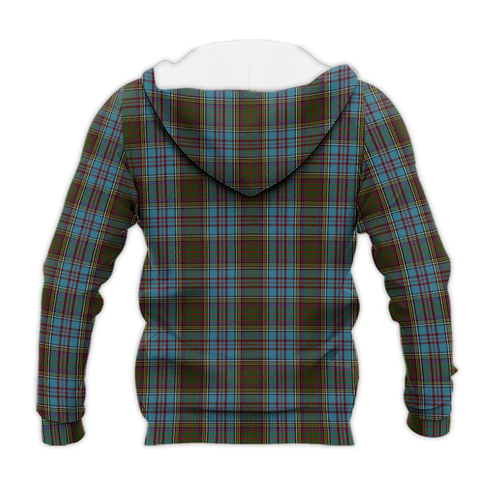 Anderson Tartan Knitted Hoodie with Family Crest