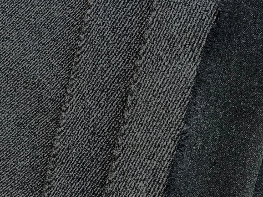 Anthracite Grey Twill Wool Blend Coating (Made in Italy)