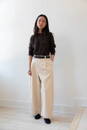 Aseedonclöud | HW Wide Corduroy Trousers in Off White