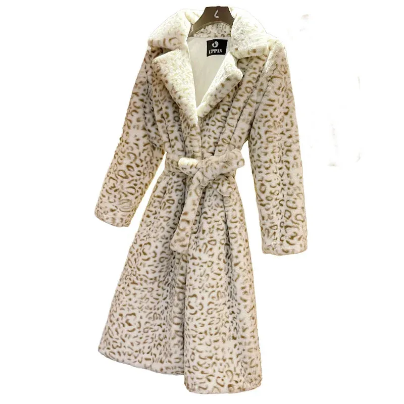 Ava Imitation Rabbit Overcoat Long Warm Dense Thick Plush Coat