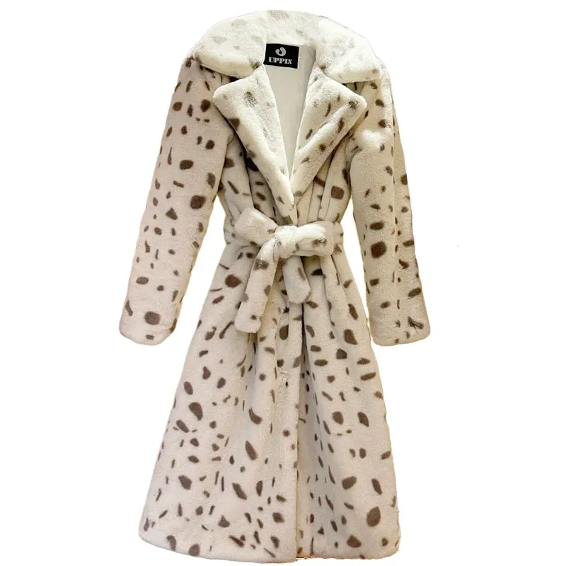 Ava Imitation Rabbit Overcoat Long Warm Dense Thick Plush Coat