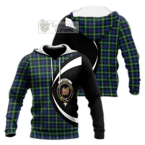 Baillie (Bailey) Tartan Knitted Hoodie with Family Crest Circle Style