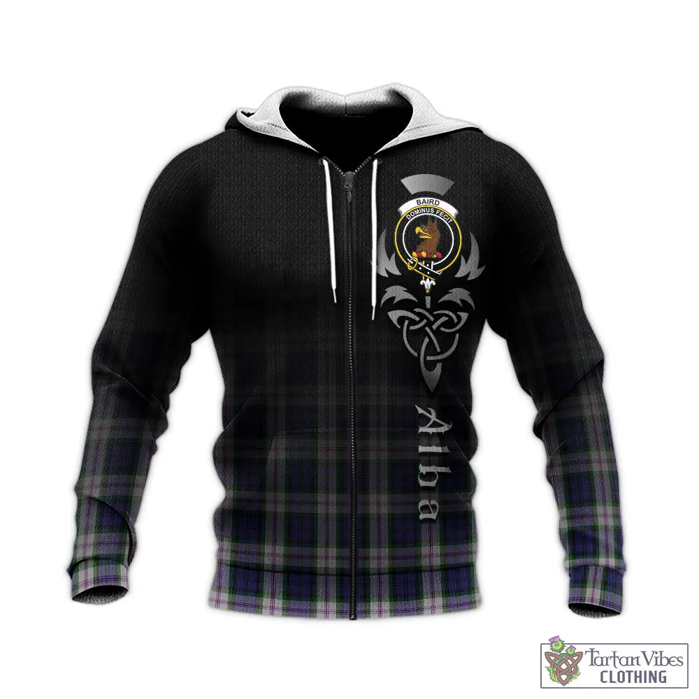 Baird Dress Tartan Knitted Hoodie Featuring Alba Gu Brath Family Crest Celtic Inspired