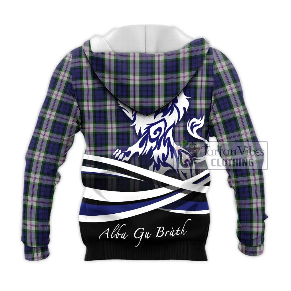 Baird Dress Tartan Knitted Hoodie with Alba Gu Brath Regal Lion Emblem