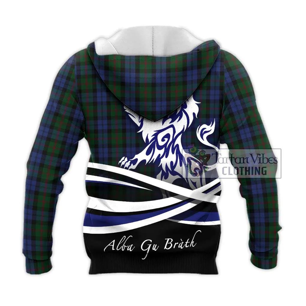 Baird Tartan Knitted Hoodie with Alba Gu Brath Regal Lion Emblem