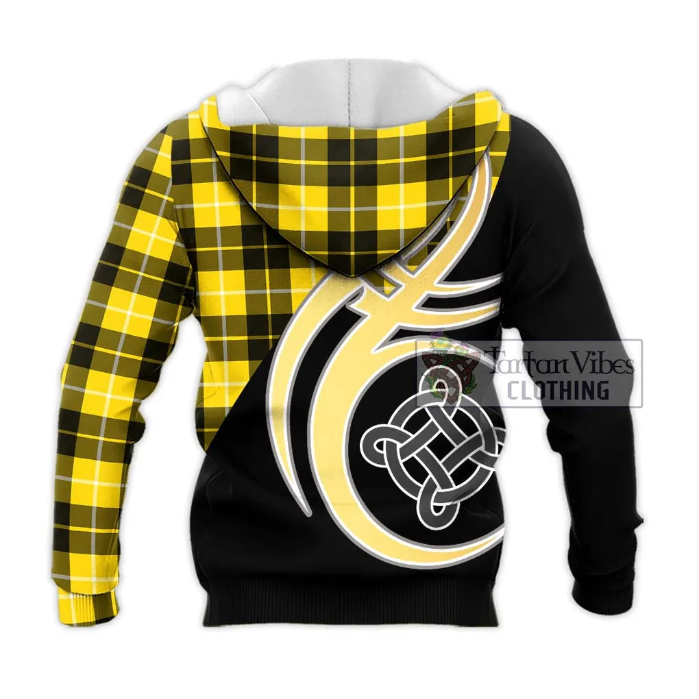 Barclay Dress Modern Tartan Knitted Hoodie with Family Crest and Celtic Symbol Style