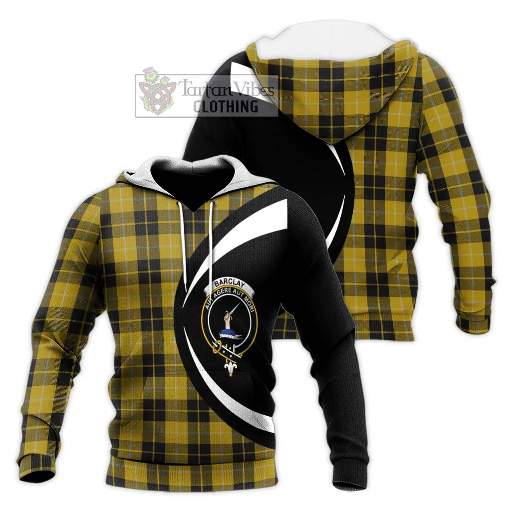 Barclay Dress Tartan Knitted Hoodie with Family Crest Circle Style