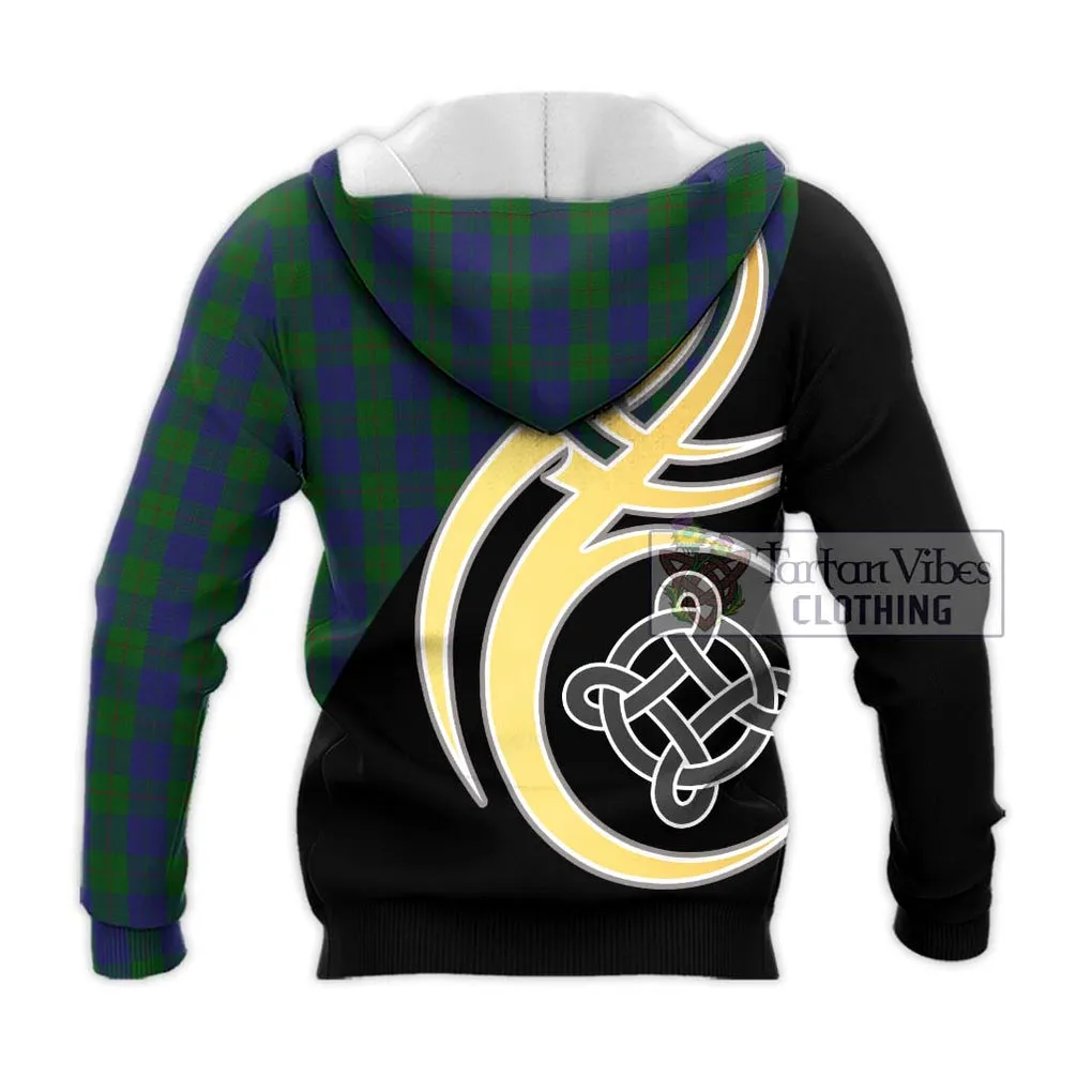 Barclay Tartan Knitted Hoodie with Family Crest and Celtic Symbol Style