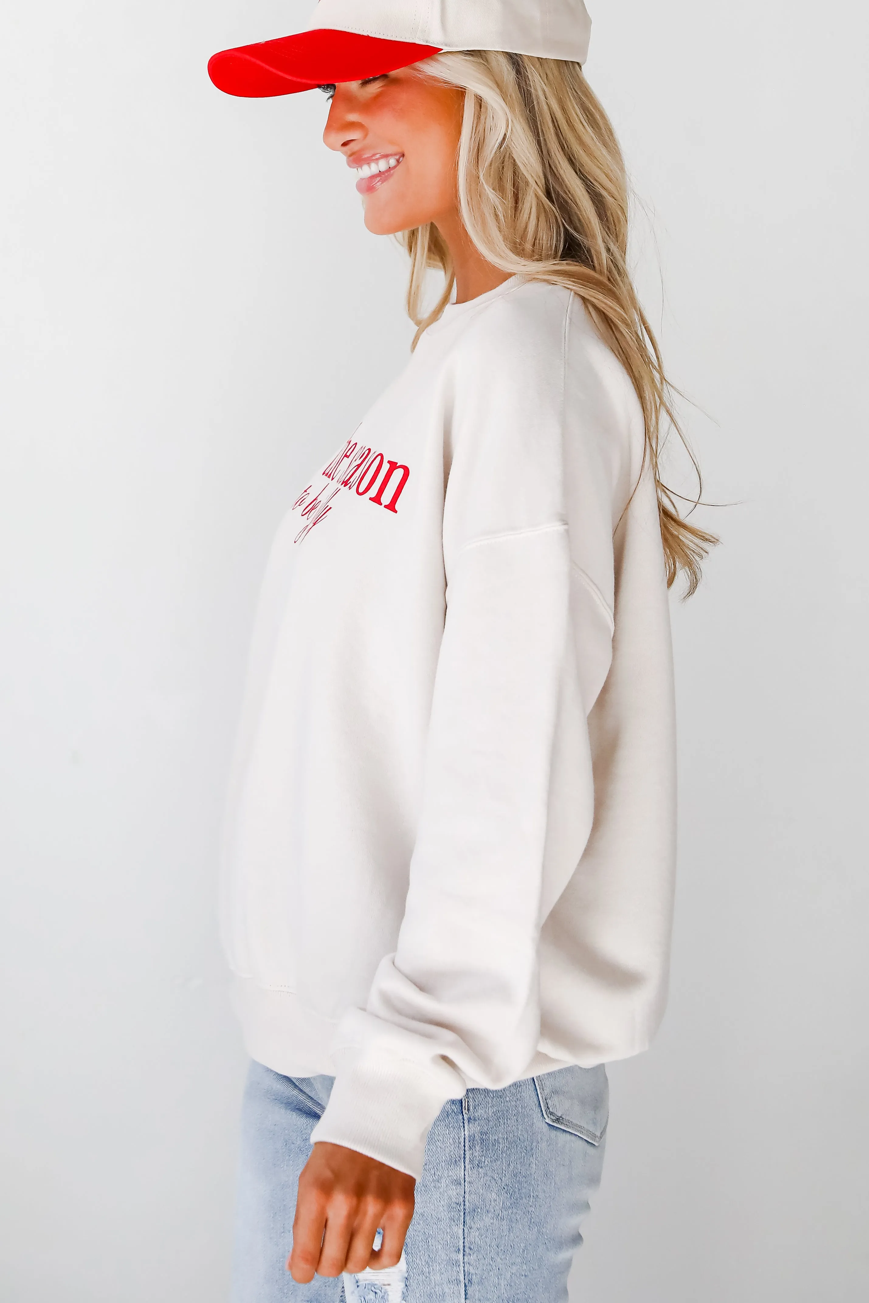 Beige 'Tis The Season To Be Jolly Sweatshirt