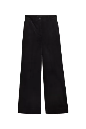 Black Wide Leg Corduroy Trousers