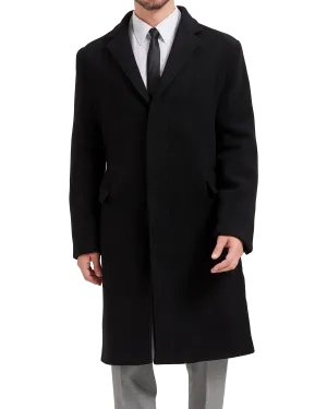 Black Wool Cashmere Bond Overcoat Black Lining