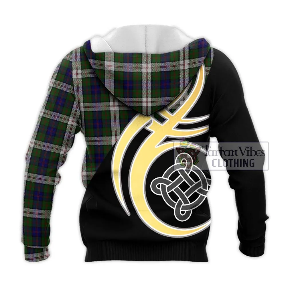 Blair Dress Tartan Knitted Hoodie with Family Crest and Celtic Symbol Style