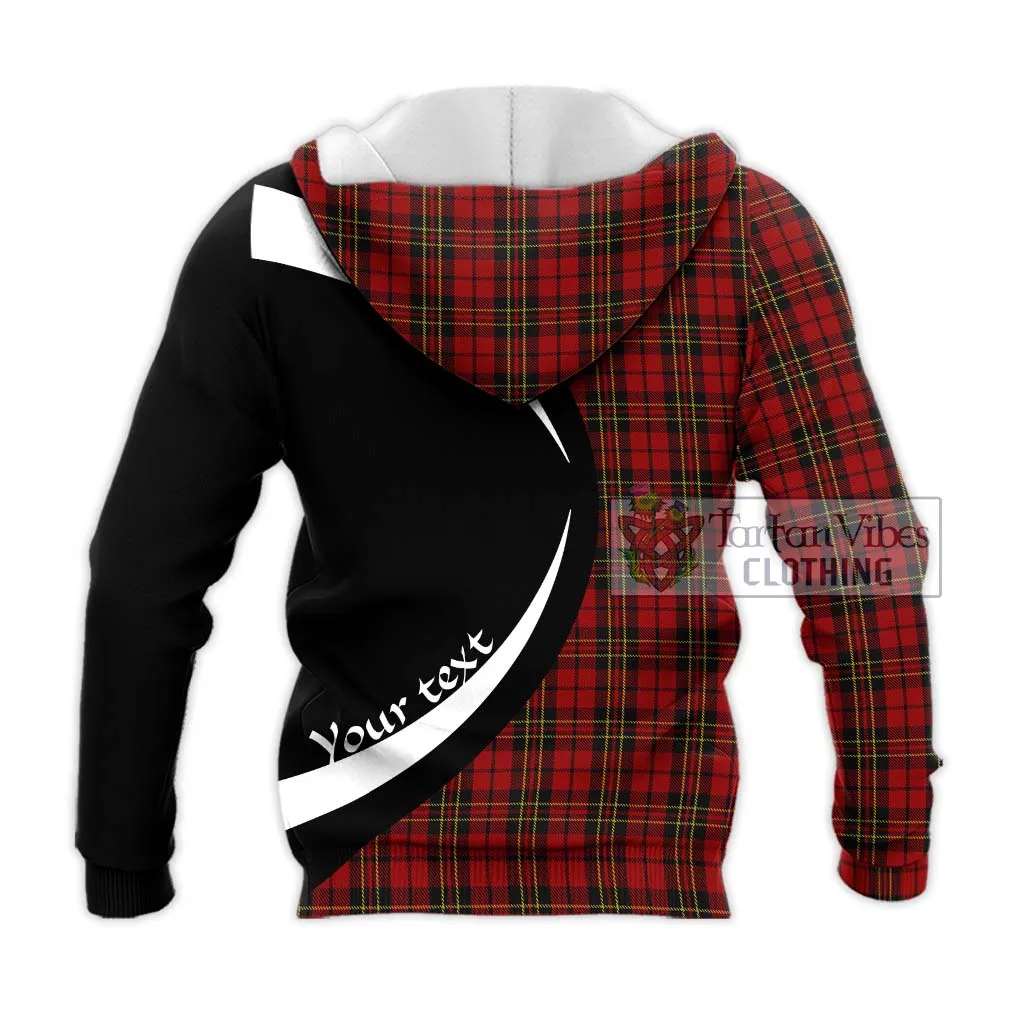 Brodie Tartan Knitted Hoodie with Family Crest Circle Style