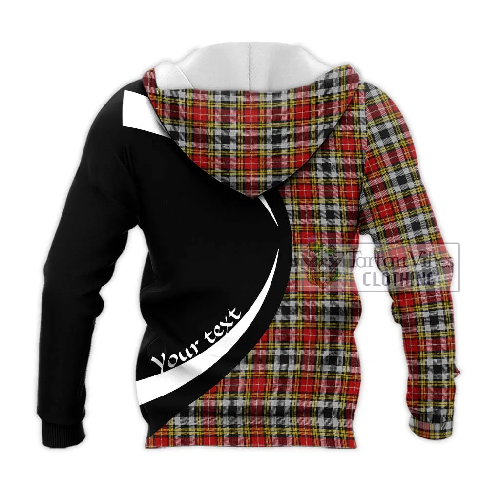 Buchanan Old Dress Tartan Knitted Hoodie with Family Crest Circle Style