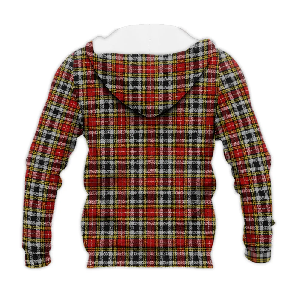 Buchanan Old Dress Tartan Knitted Hoodie with Family Crest