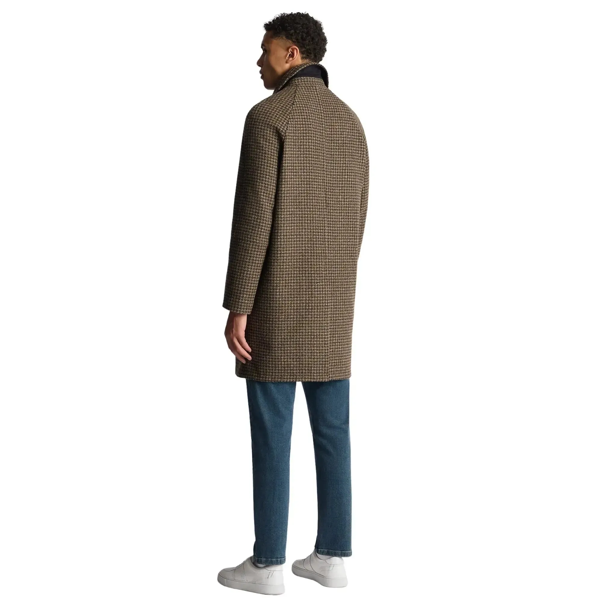 Callum Taupe Houndstooth Tailored Coat