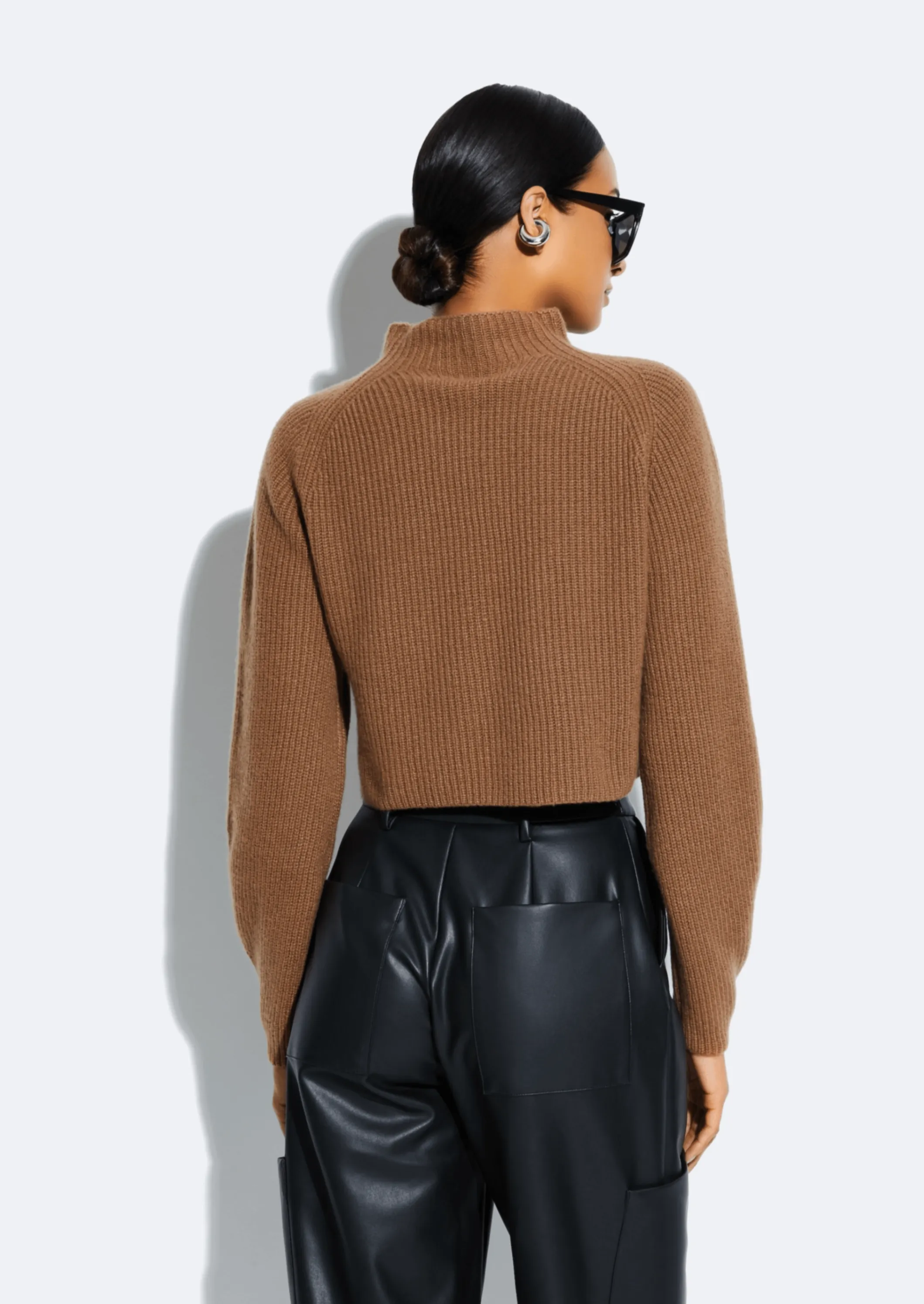 Cashmere Silk Cropped Raglan Sweater