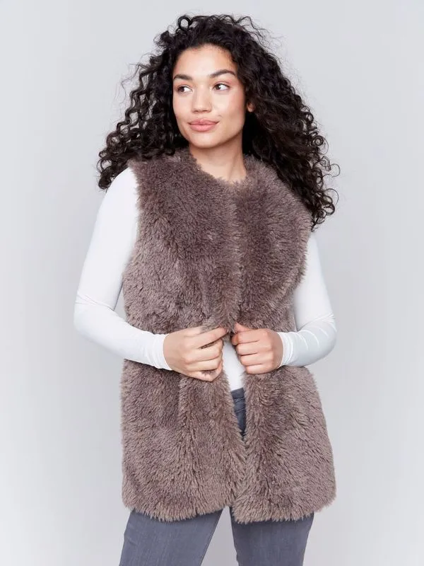 Charlie B- Long Faux Fur Vest