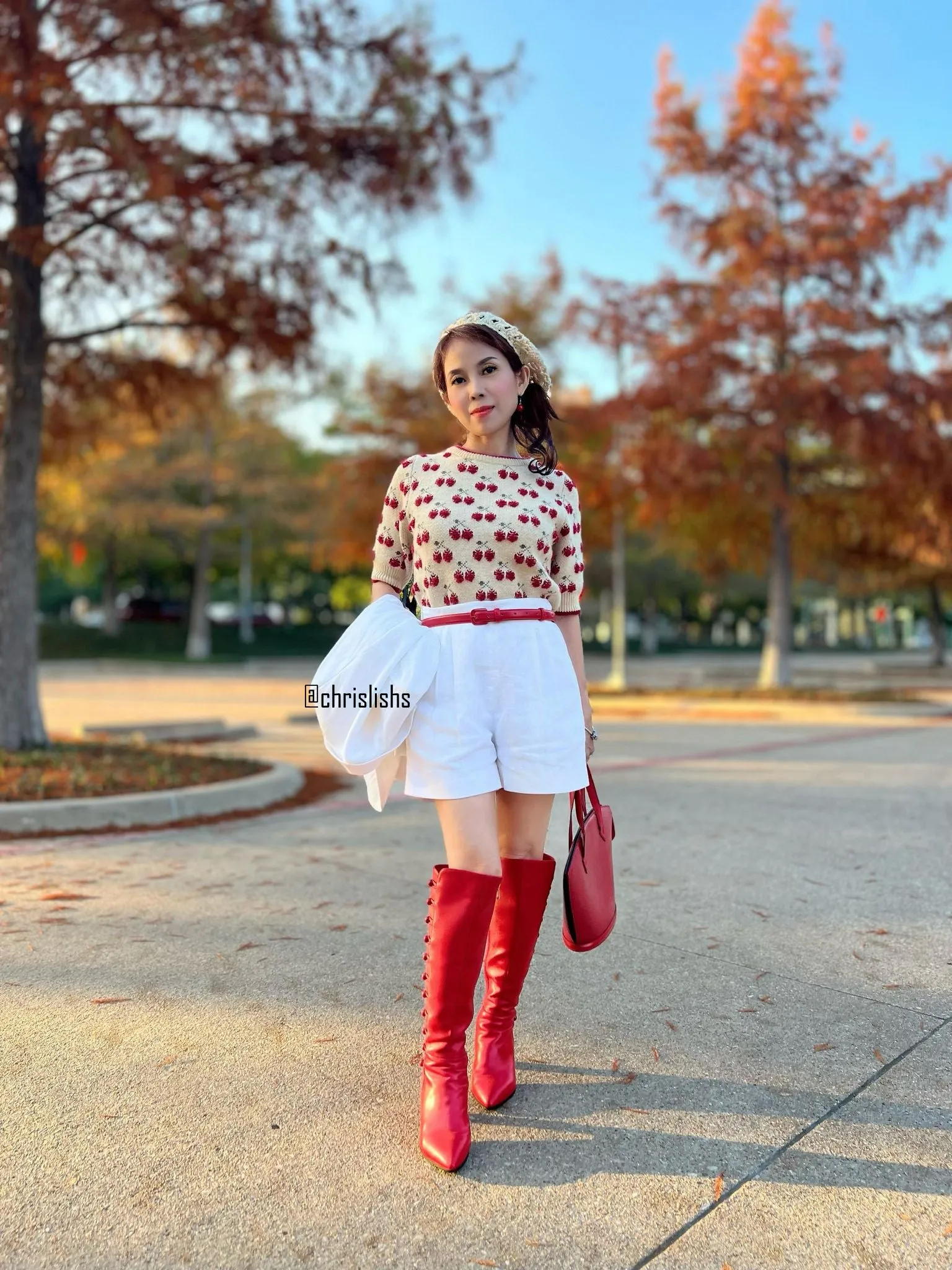 Christmas sweater crop-top