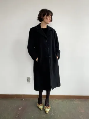 Classic Black Cashmere Blend Coat (L)