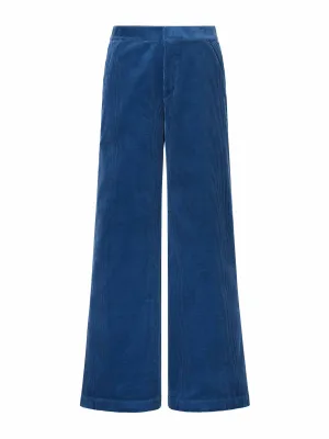 Corduroy blue wide leg trousers