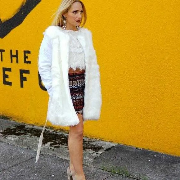 Cream Faux Fur Coat Vest