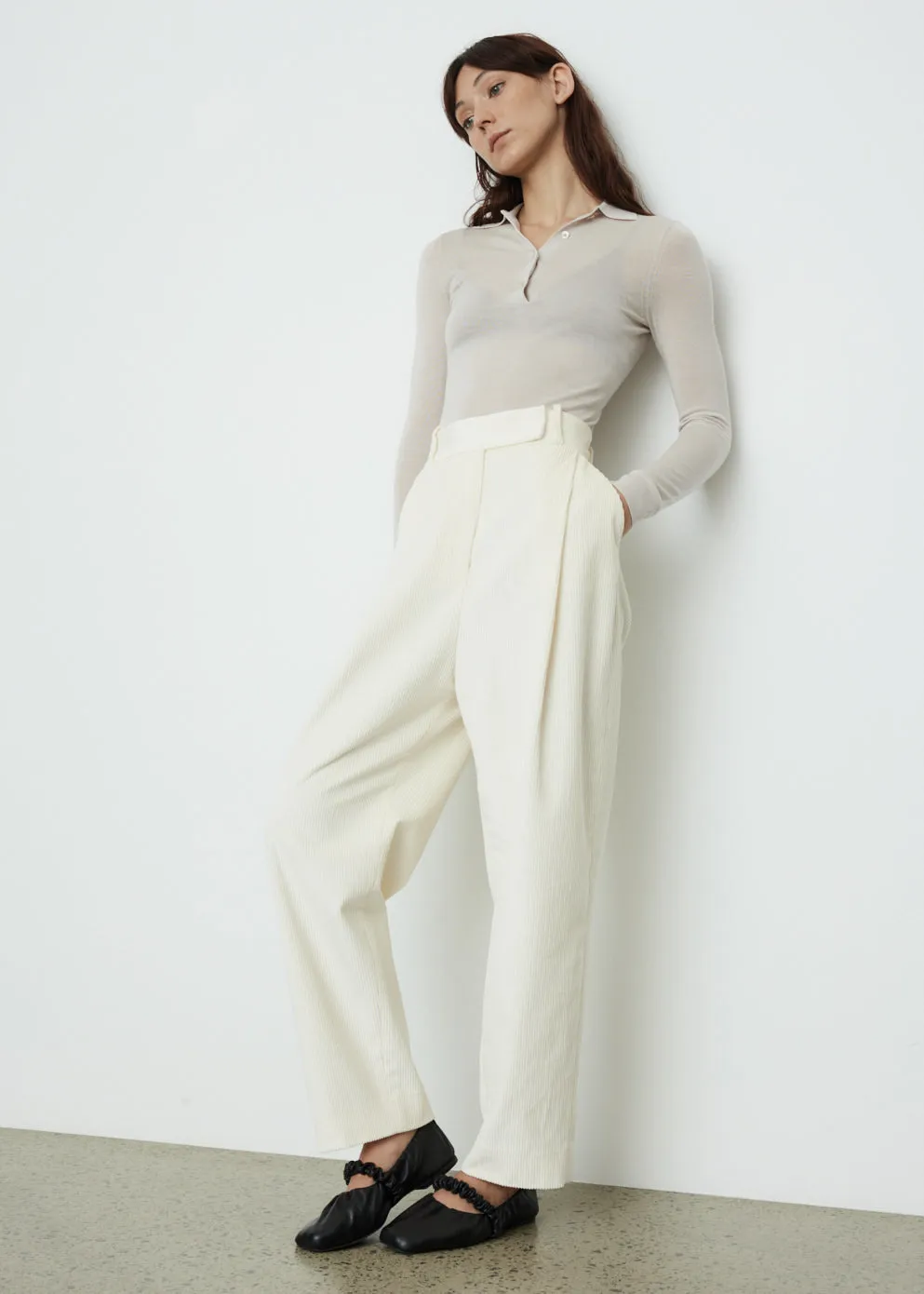 Deep Pleat Cord Trousers