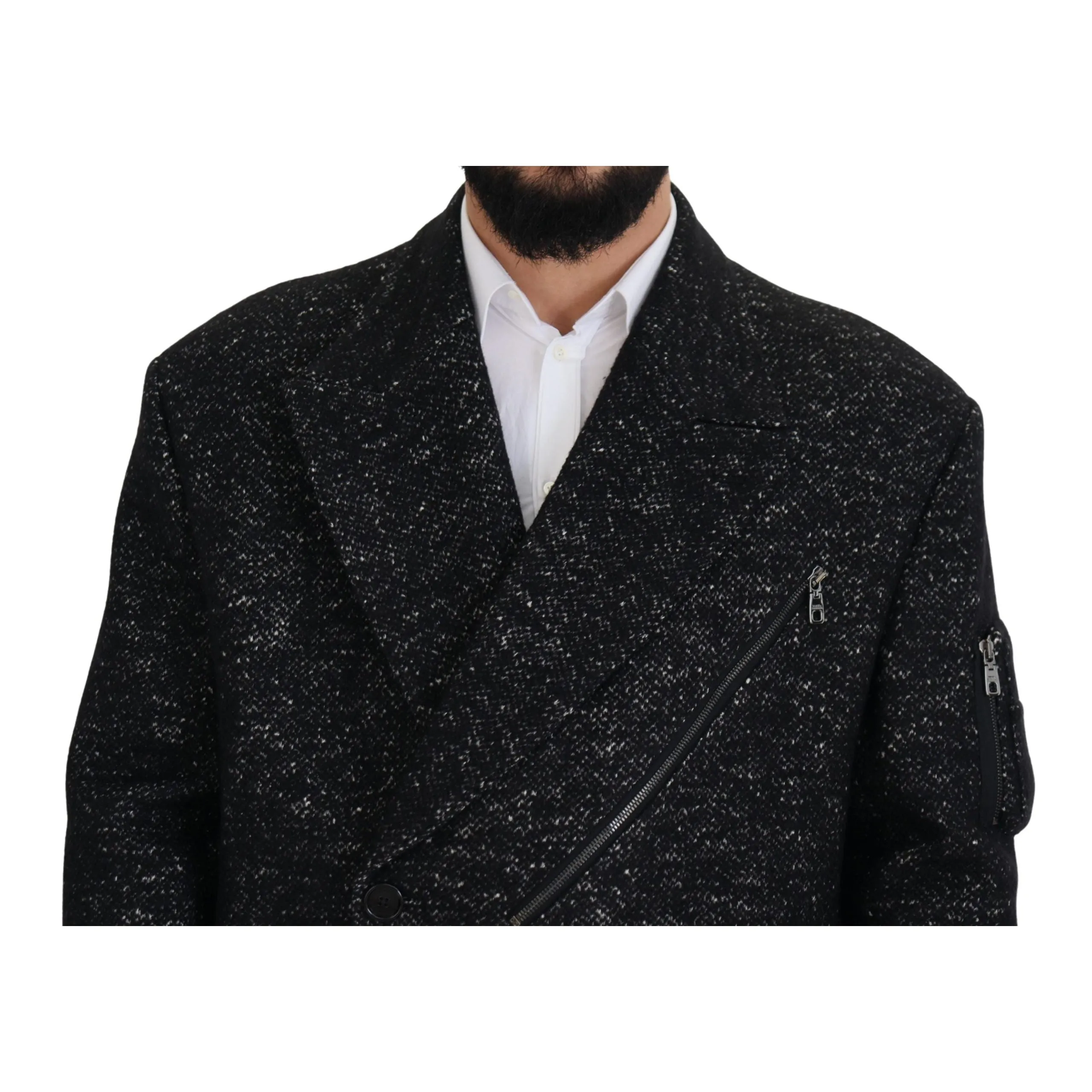 Dolce & Gabbana Sleek Patterned Wool Double Breasted Jacket