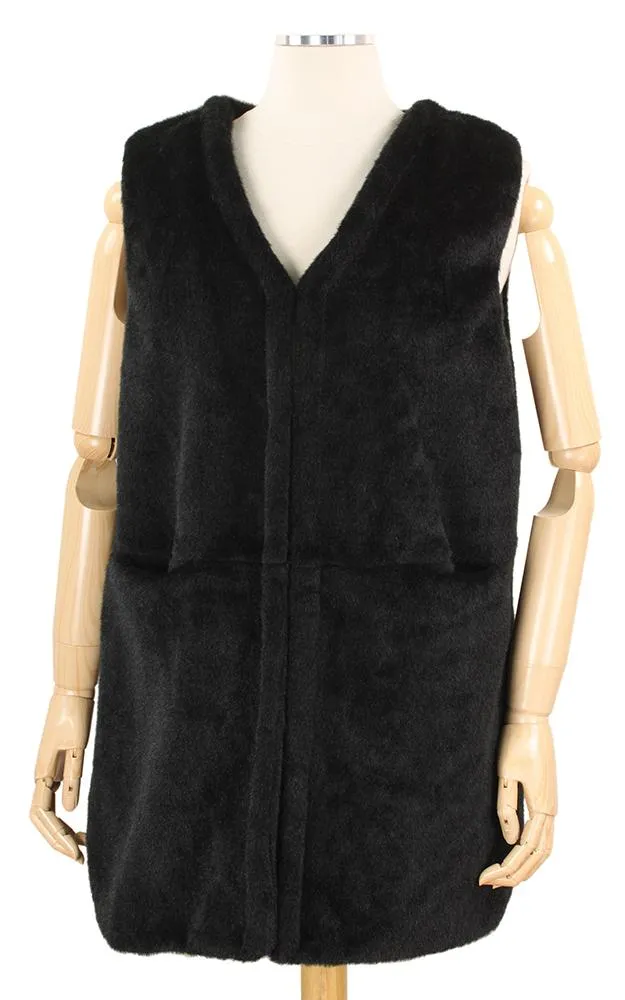 EAV9161 Luxe Faux Fur Pocket Vest