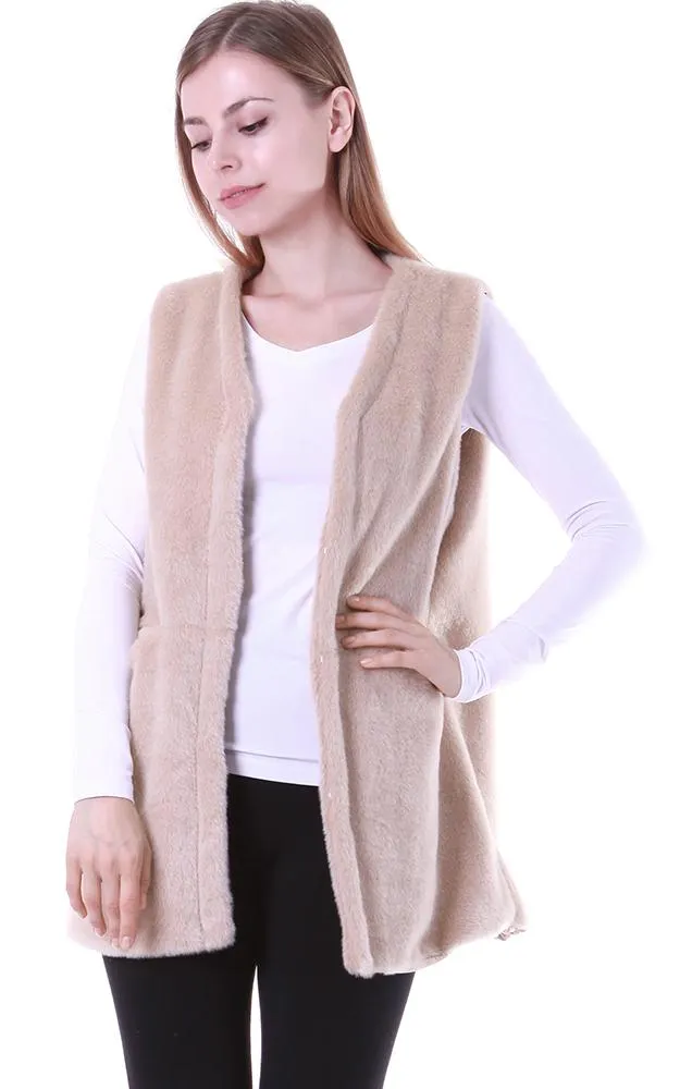 EAV9161 Luxe Faux Fur Pocket Vest