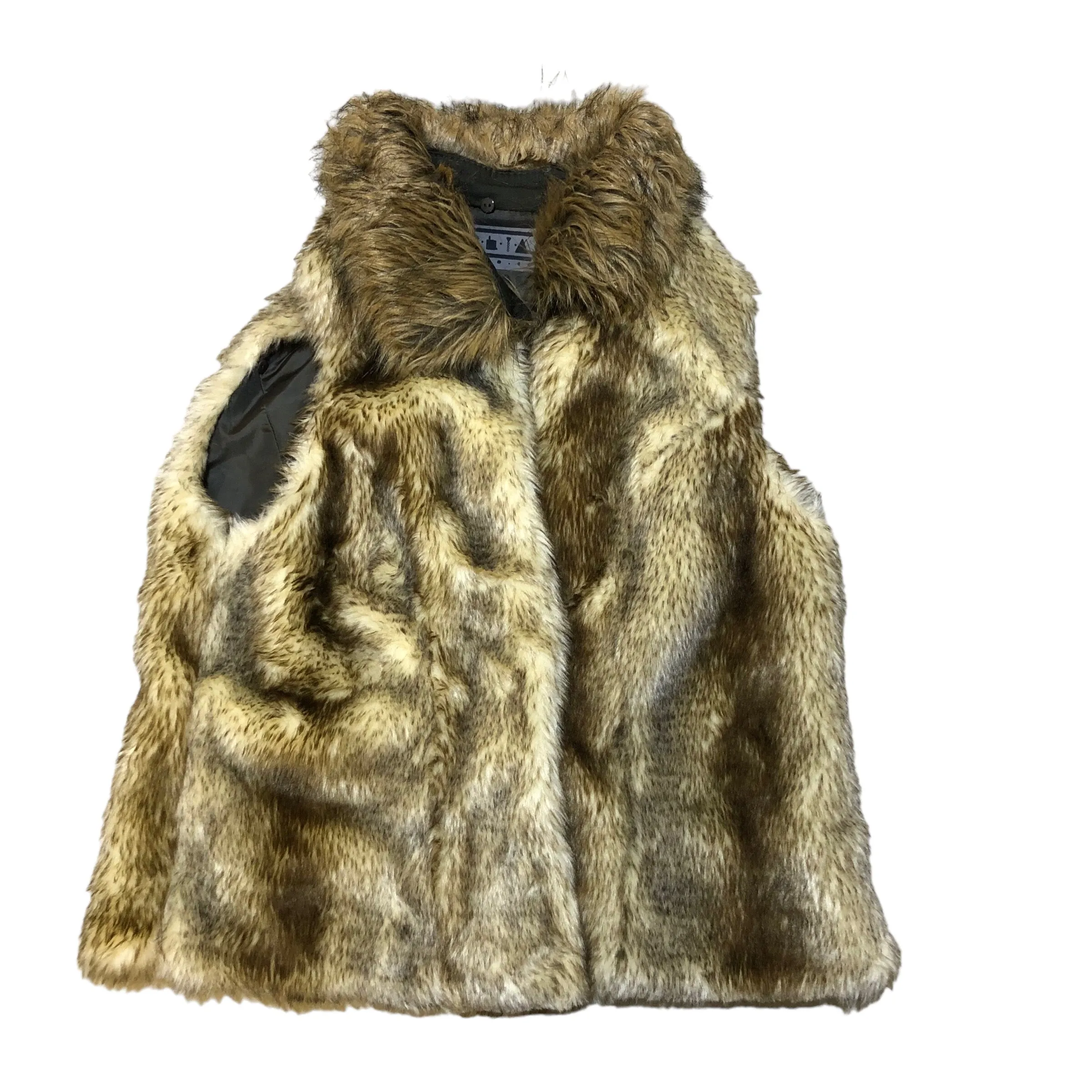 Embellished Gold Cat faux fur vest