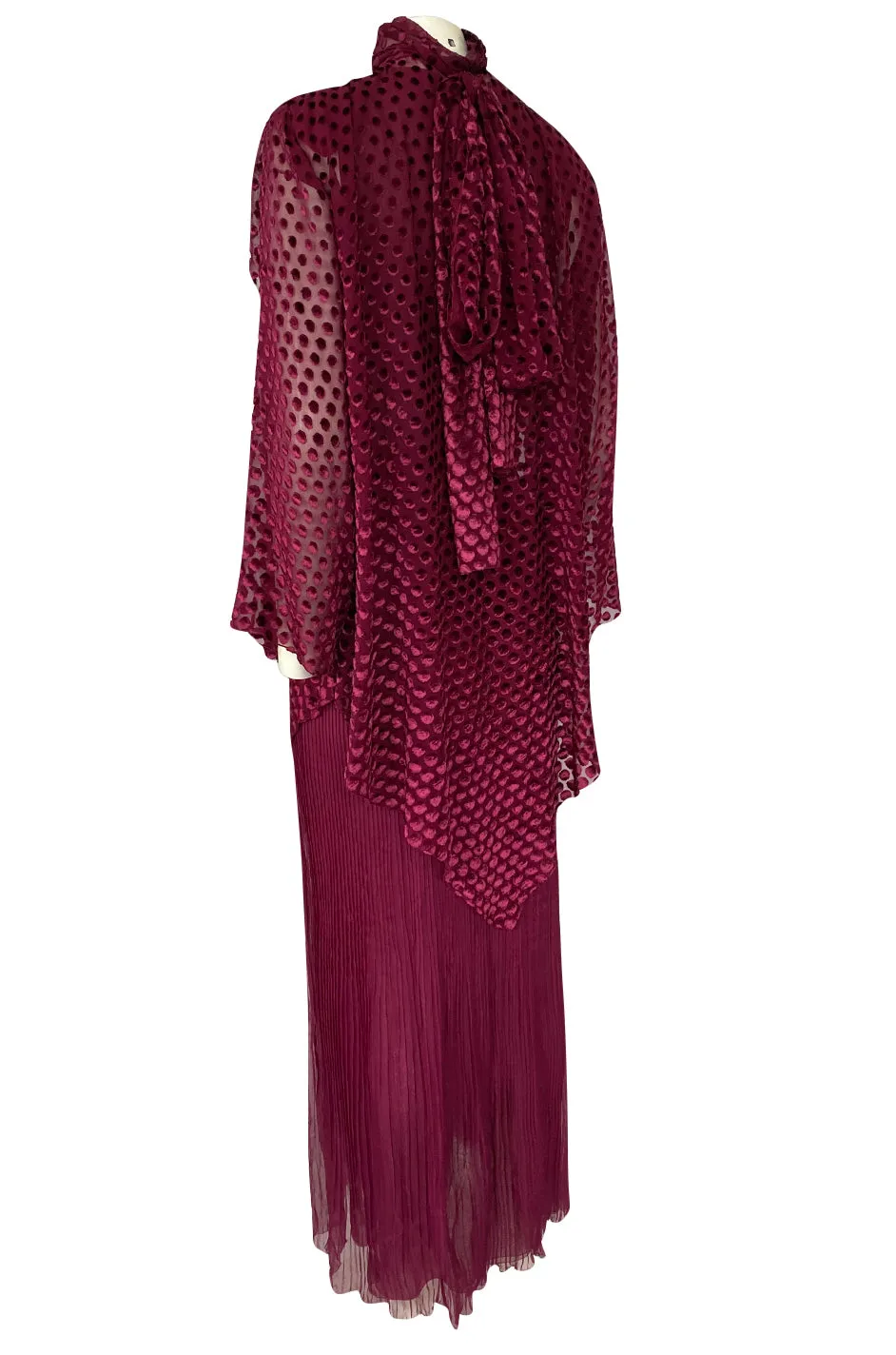 Fall 1980 Christian Dior True Haute Couture Two Piece Silk & Silk Velvet Dress