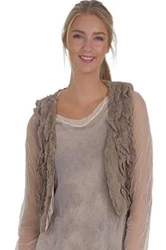 Faux Fur Lace Trimmed Mini Bolero Vest