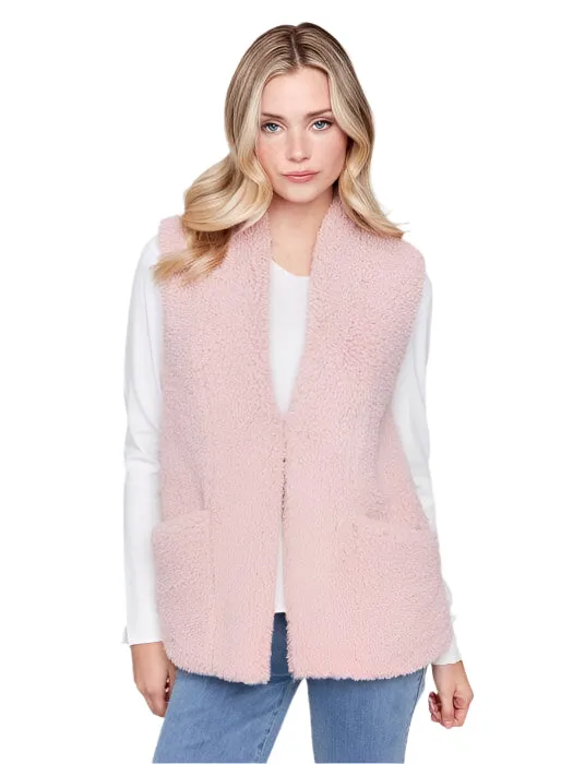 FAUX FUR ROSE QUARTZ VEST