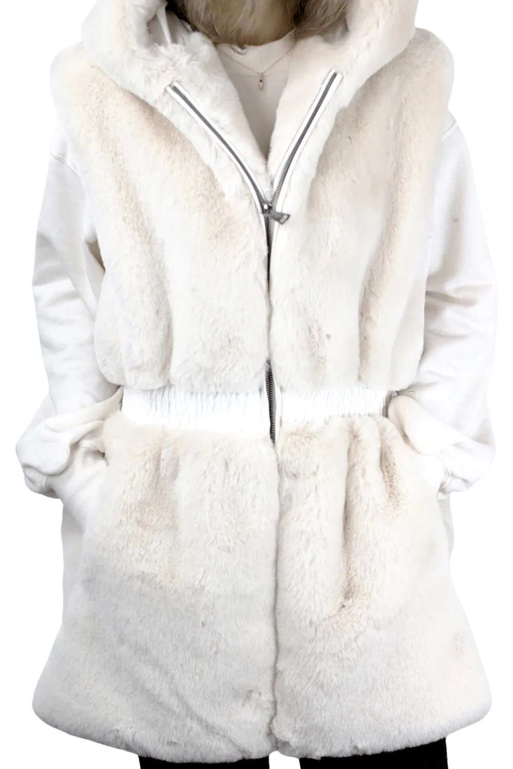 Faux Fur Vest - Ivory