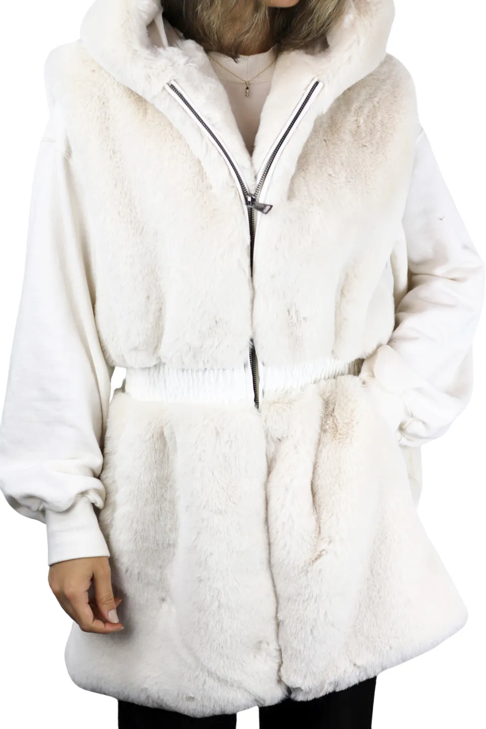 Faux Fur Vest - Ivory