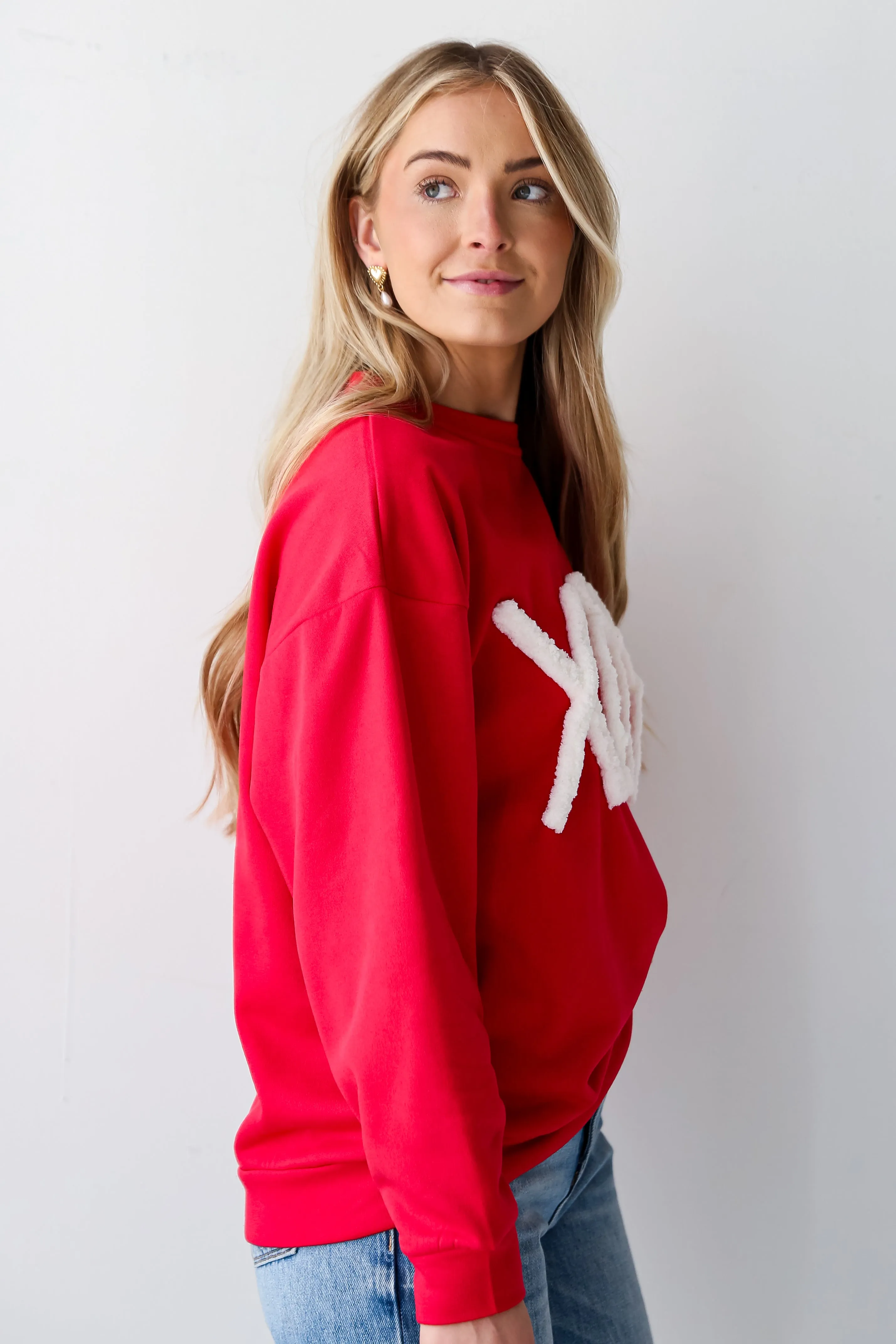 FINAL SALE - Red XOXO Fleece Pullover