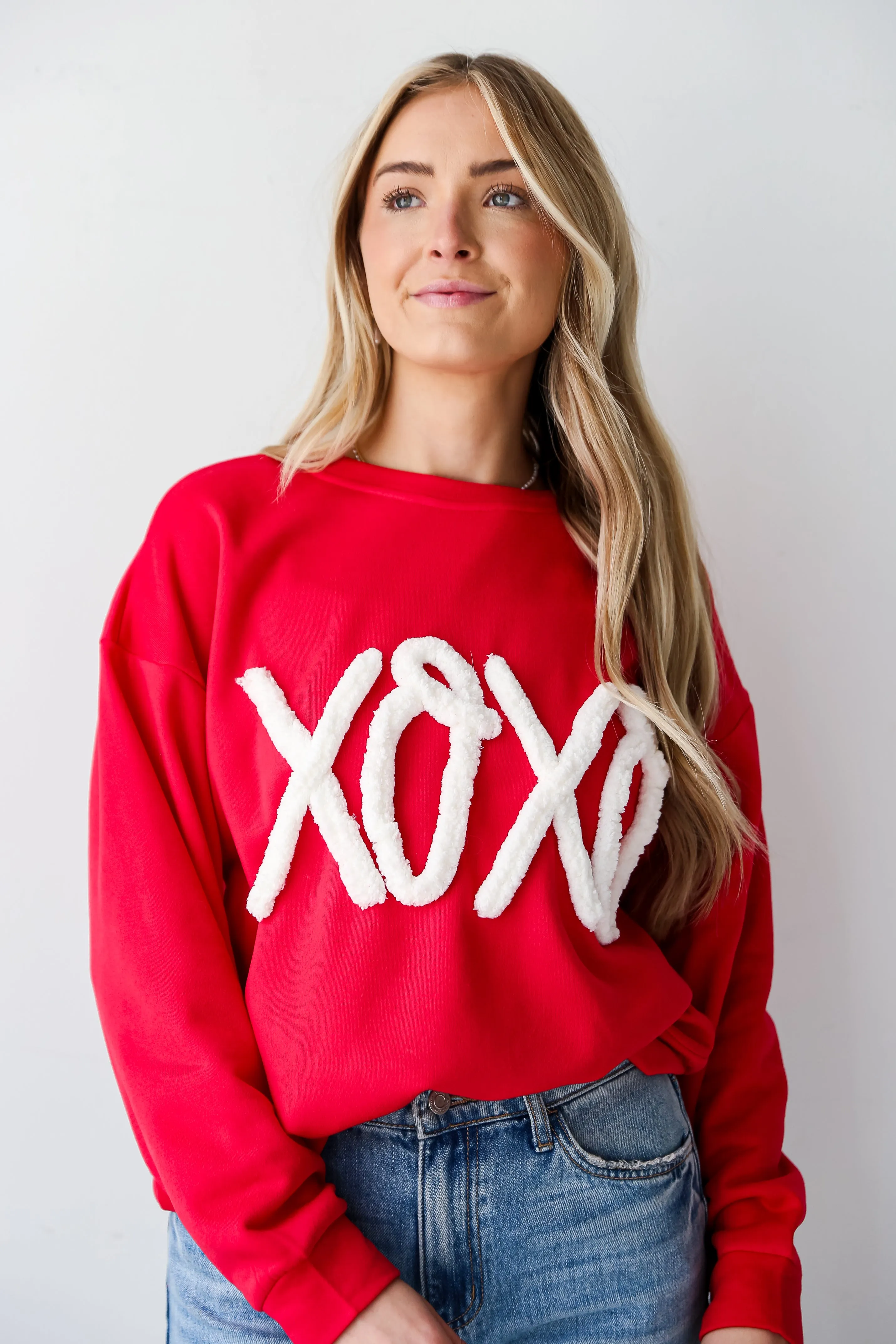 FINAL SALE - Red XOXO Fleece Pullover