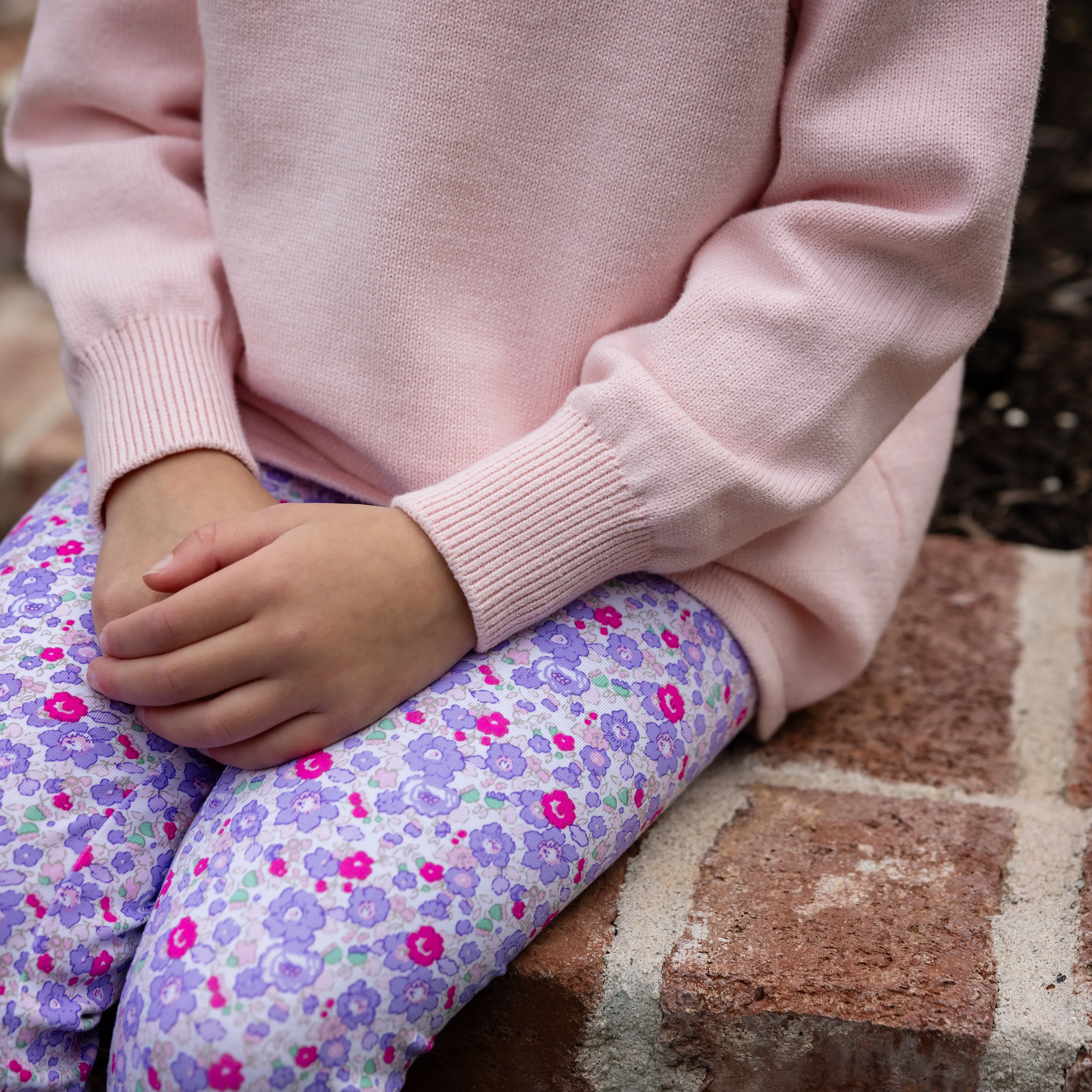 Girls Printed Leggings - Lavender Vineyard